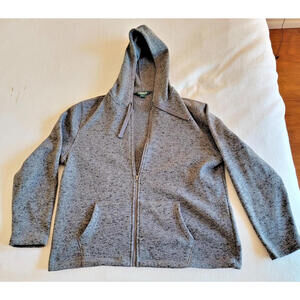 Outdoor Life Men's Large Fleece Deep Sea Heather  Full Zip Hoodie EUC
